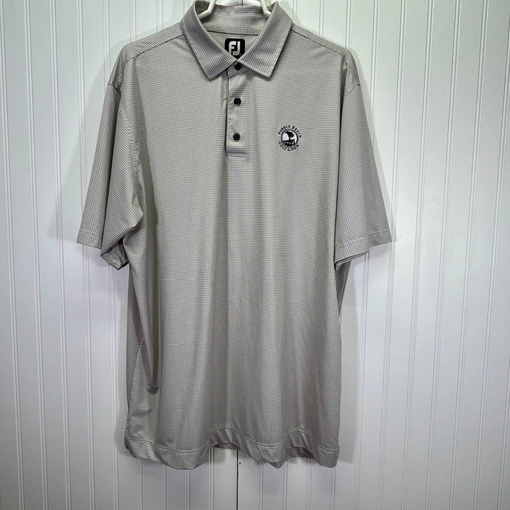 FootJoy XL Golf Polo Pebble Beach Houndstooth Menswear Sportswear Gray